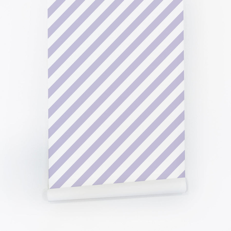 pastel purple diagonal stripes removable wallpaper