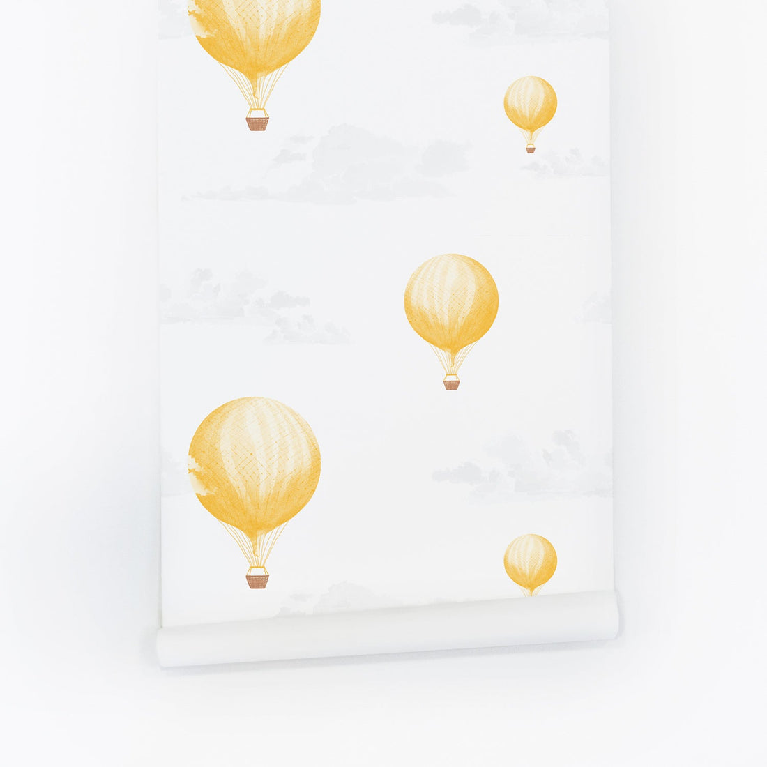 cute yellow design wallpaper for baby nursery interior