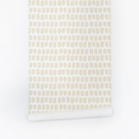 tiny brush effect speckles print wallpaper in neutral beige color