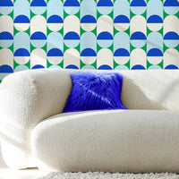 indigo color geometric shapes wallpaper pattern
