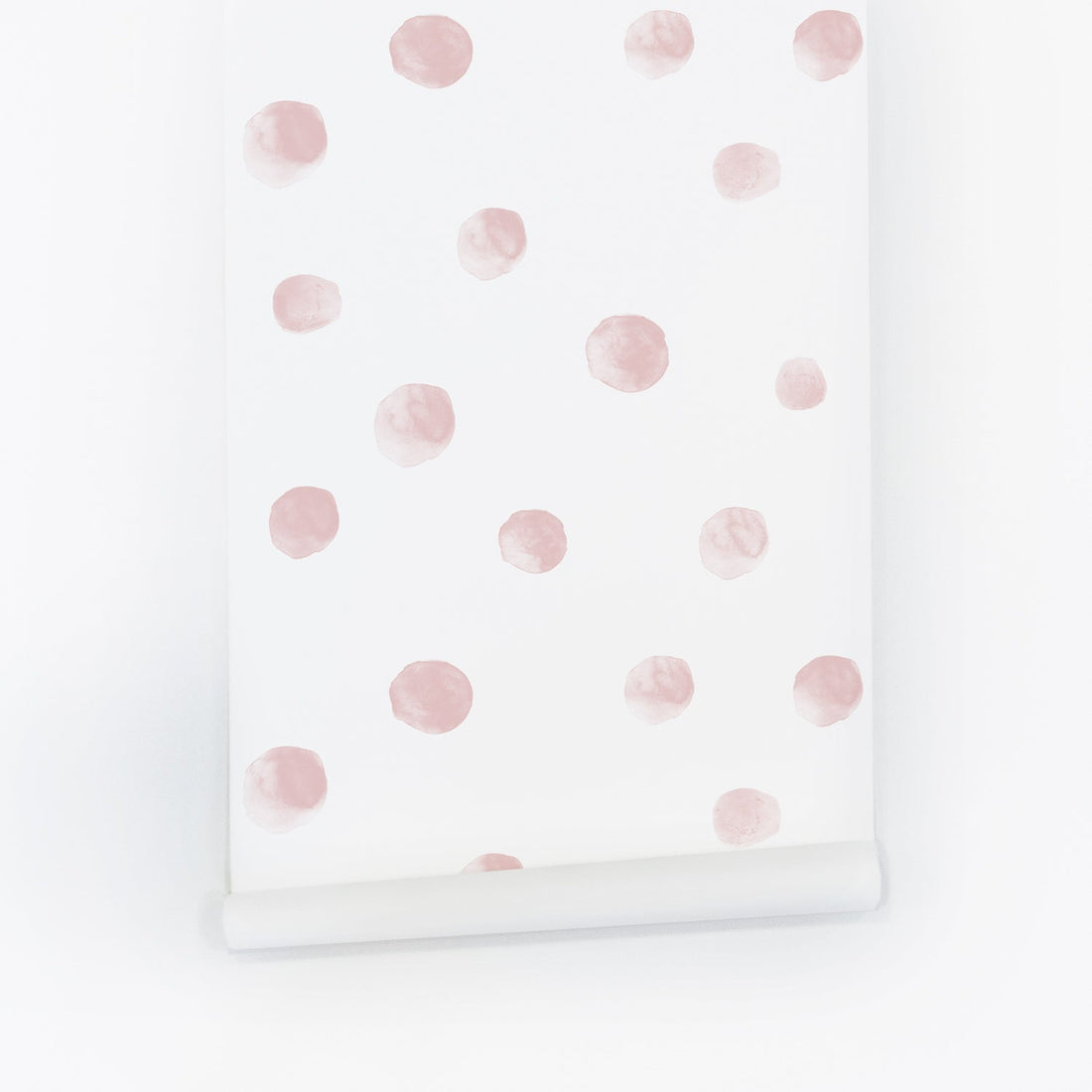 pastel pink watercolor spots peel and stick wallpaper for girls bedroom