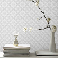 bright grey tiles inspired removable wallpaper
