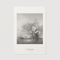 War ship black and white poster