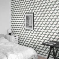 simple and elegant wallpaper for boys bedroom interior in green