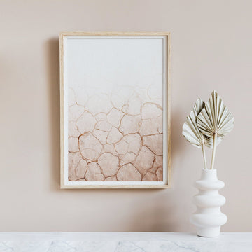 interior with ombre desert inspired wall art poster