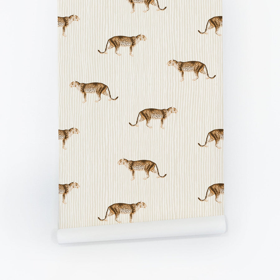beige safari animal peel and stick wallpaper pattern