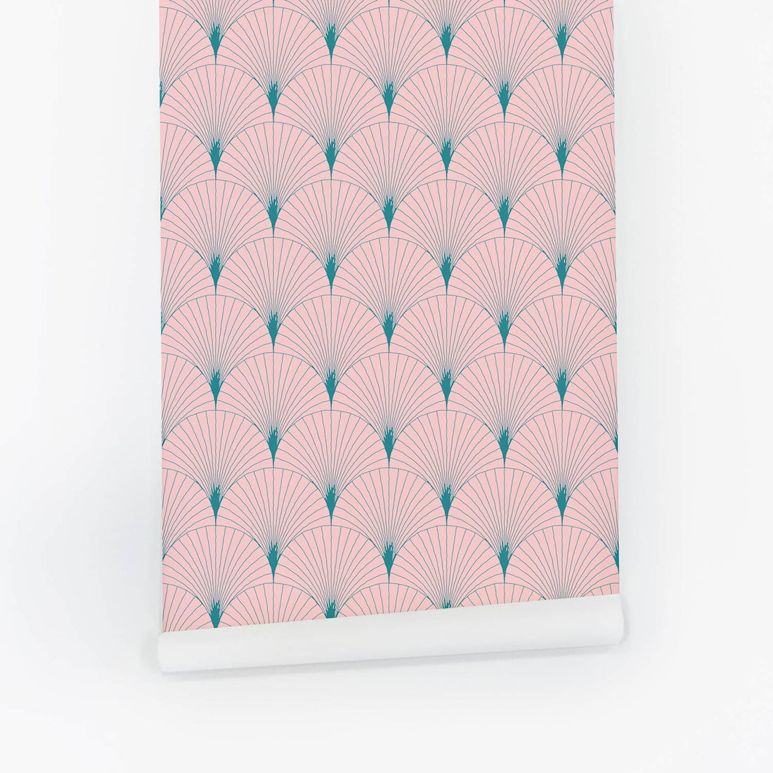 pastel pink scalloped print removable wallpaper