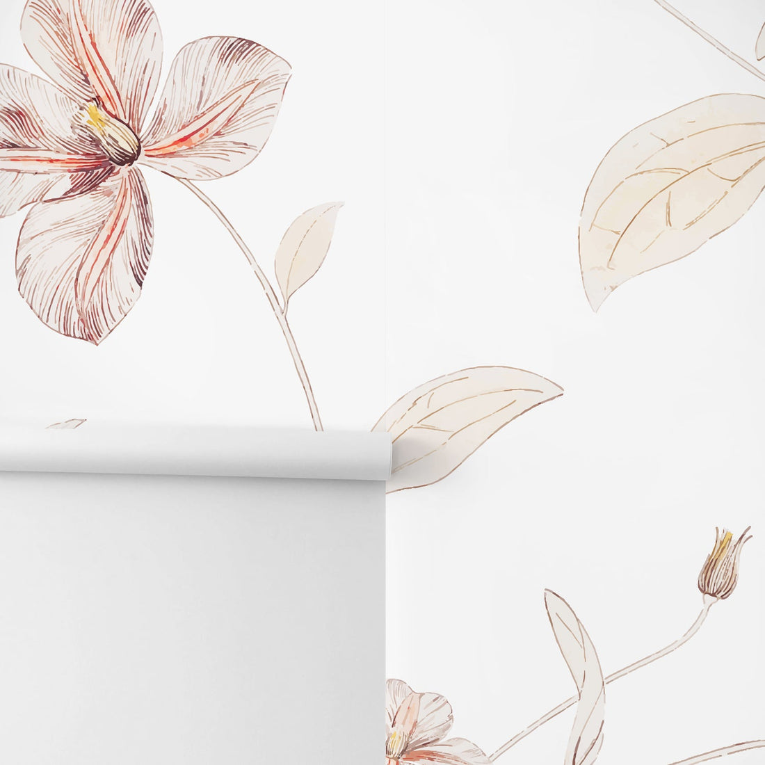 Large floral design wallpaper